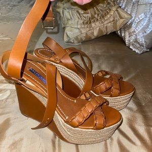 Ralph Lauren purple collection wedges. 39